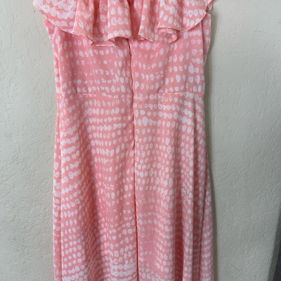 NWT BCGB Paris Women’s Maxi Dress Off The Shoulder Peach Size Medium - Picture 8 of 12